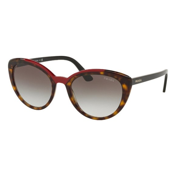 Prada | Havana Red Tortoise & Gray Catwalk Cat-Eye Sunglasses - Picture 1 of 1